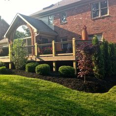 landscaping around patio ideas | ... Around Deck on Pinterest | Deck Landscaping, Landscaping Around Patio Landscaping Around Patio, Landscaping Around Deck, Deck Landscaping, Landscaping Around House, Evergreen Bush, Backyard Landscape, Easy Landscaping, Design Rules, New Deck