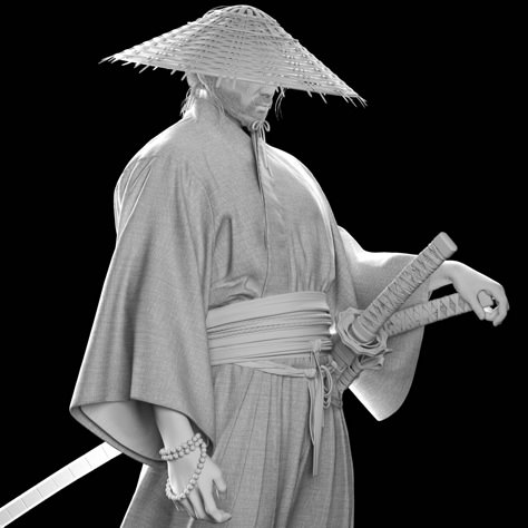 Samurai Outfit, Ninja Hat, Samurai Games, 3d Maya, Samurai Clothing, Burning Man Costume, Japan Tattoo Design, Samurai Artwork, Japanese Drawings