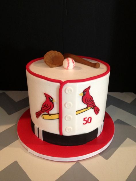 STL cardinals cake made by Teresa Lynn cakes LLC St Louis Cardinals Birthday Cake, Cardinals Birthday Cake, St Louis Cardinals Cake, Baseball Cakes, Birthday Cake Boys, Baseball Birthday Cakes, Cake Mom, Fondant Ideas, Retirement Cake