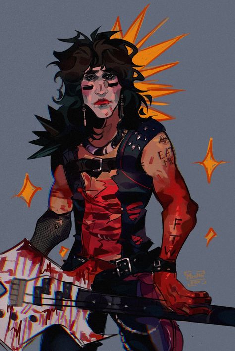 Motley Crue Drawing, Motley Crue Fanart, Metal Fanart, 80s Hair Metal, Mick Mars, 80s Hair, Nikki Sixx, Motley Crue, Mötley Crüe