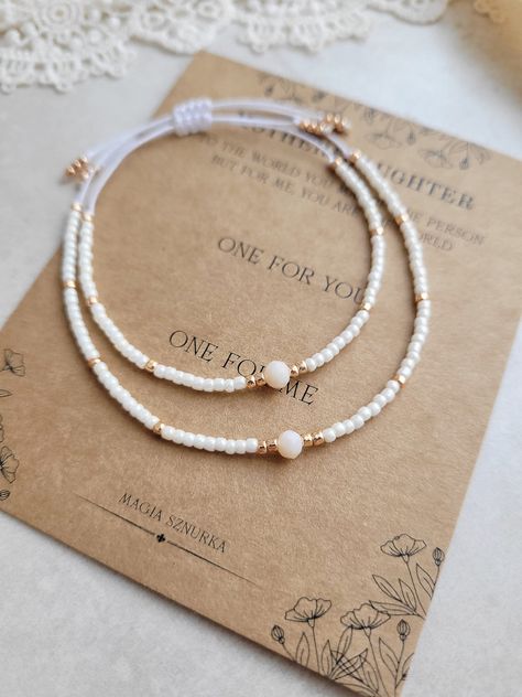 Mother Daughter Bracelet Set, Minimalist Bracelets, Bracelet For Mom, Daughter Bracelet, Mother Daughter Bracelets, Toho Beads, Matching Bracelet, Minimalist Bracelet, Matching Gifts