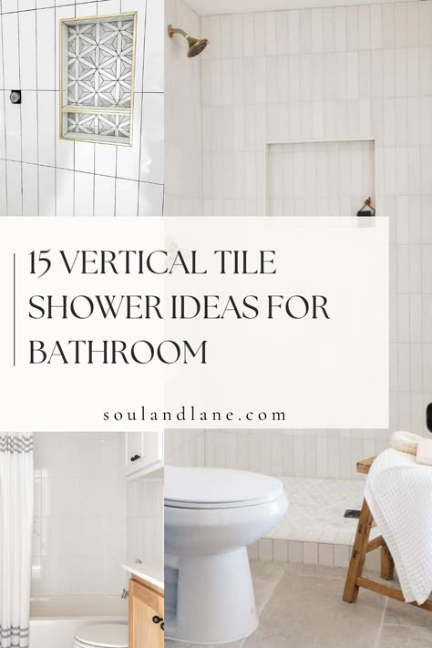 Elevate your shower experience with these vertical tile ideas that bring a modern and sophisticated touch to your bathroom. From sleek subway tiles to bold patterns, explore creative ways to reimagine your shower space. These ideas promise to add a stylish and contemporary flair to your bathroom retreat. 1950 Bathroom Remodel, Vertical Tile Shower Ideas, 1950 Bathroom, Vertical Shower Tile, Subway Tile Bathroom Wall, Shower Tile Patterns, Modern Shower Tile, Small Bathroom Tiles Ideas, Florida Condo Decor