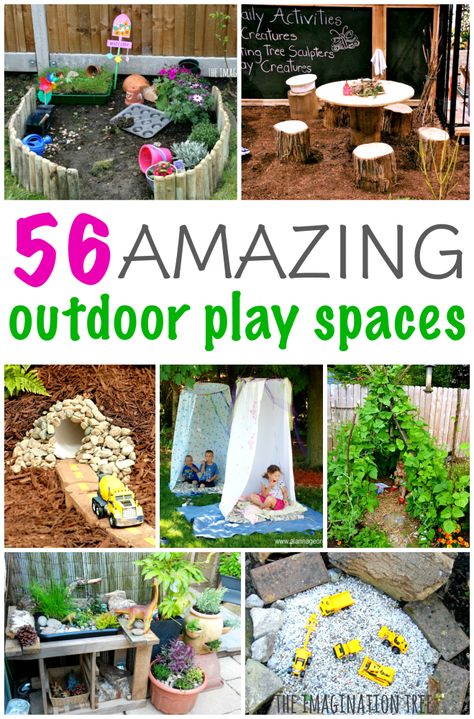 Amazing ideas for outdoor play spaces for kids! Outdoor Play Space, Outdoor Learning Spaces, Imagination Tree, Play Area Backyard, Outdoor Play Spaces, Play Garden, Outdoor Play Areas, Kids Outdoor Play, Outdoor Play Area