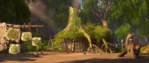 shrek - his house in swamp Shrek Images, Lord Farquaad, Scottish Accent, Princess Fiona, Dead Fish, Perfect Bride, Trunk Or Treat, Humble Abode, Water Slides