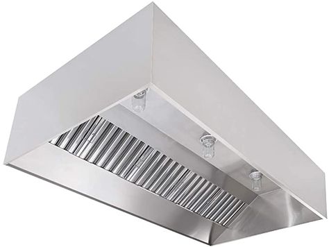 Amazon.com: Commercial Kitchen Restaurant Duty Exhaust Hood, Wall Canopy Stainless Steel Exhaust Hood with Baffle Hood Filters, High Temperature Light Fixtures, and 10” Round Exhaust Riser (4' Long Hood): Appliances Kitchen Canopy Hood, Kitchen Exhaust Hood Ideas, Exhaust Hood Kitchen, Kitchen Canopy, Wall Canopy, Kitchen Hood Design, Hood Ideas, Kitchen Ventilation, Kitchen Exhaust