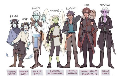 Dnd Party, D D Character Ideas, Party Characters, Cartoon Girl Drawing, Dnd Art, D&d Dungeons And Dragons, Character Design References, Illustration Character Design, Fantasy Clothing