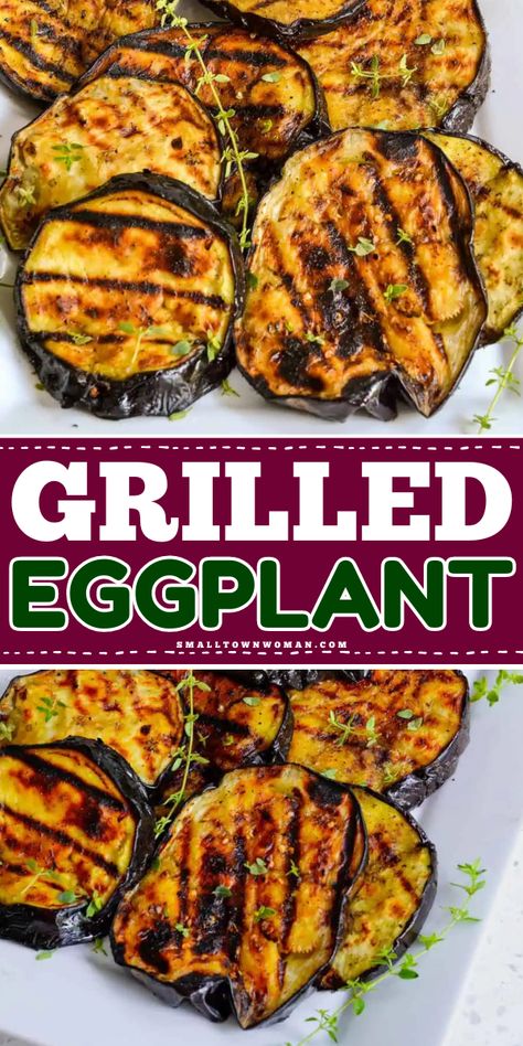 Learn how to grill eggplant! Healthy and delicious, this easy grilled eggplant will become one of your favorites. Plus, this summer grilling recipe is low-carb, keto-friendly, vegan, and gluten-free! Enjoy it as a simple summer side dish, on a salad, or with your favorite sauce! How To Grill Eggplant, Grill Eggplant, Bbq Eggplant, Eggplant Healthy, Memorial Day Dinner, Grilled Eggplant Recipes, Summer Grilling Ideas, Eggplant Recipes Healthy, Eggplant Recipes Easy