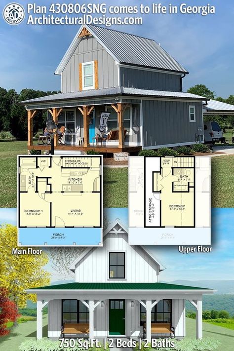 Tiny House Magic: Transformative Interior Design Ideas 2 Bedroom 2 Story Tiny House, 2 Bed Tiny Home, Small House With Basement Floor Plans, 16x40 Tiny House Floor Plans, 20x20 Floor Plan Tiny Homes, 10x10 Cabin, 2 Bed 2 Bath House Plans, Tiny 2 Bedroom House, Tiny House Floor Plans With Loft