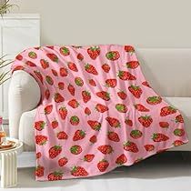 Strawberry Blanket, Flannel Bedding, Blanket Gifts, Valentines Presents, Pink Strawberry, Strawberry Fruit, Teen Birthday, Nap Blanket, Blanket Gift