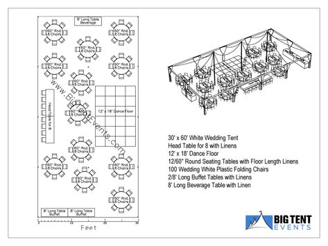 100 Guest Reception Seating – Big Tent Events 30x60 Wedding Tent Layout, 120 Guest Reception Seating, 150 People Wedding Layout, Tent Reception Layout, 100 Guest Wedding Seating Layout, Wedding Tent Layout 100 Guests, Wedding Reception Tables Layout For 100, Outdoor Wedding Reception Tent, Wedding Tent Layout