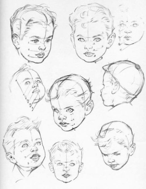 The picture above shows the four divisions for children three years to four years old (the toddler) Baby Face Drawing, Toddler Drawing, Children Sketch, 얼굴 드로잉, Drawing Heads, Baby Faces, Baby Drawing, Face Sketch, Kids Portraits