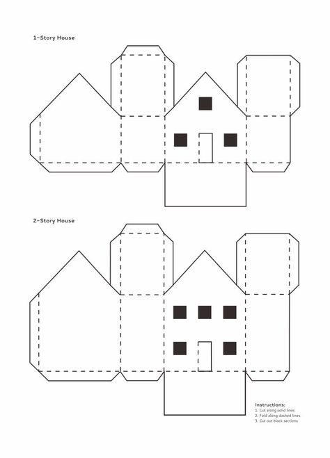 Putz House Patterns Paper House Diy, Paper House Template, Putz House, Diy Christmas Village, House Template, Glitter Houses, Paper House, Putz Houses, Cardboard House