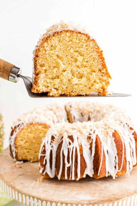 Pina Colada Pound Cake Recipe - Shugary Sweets Pina Colada Pound Cake Recipe, Pina Colada Cake Recipe, Coconut Glaze, Easy Pound Cake, Pina Colada Cake, Coconut Pound Cakes, Moist Pound Cake, Shugary Sweets, White Cake Recipe