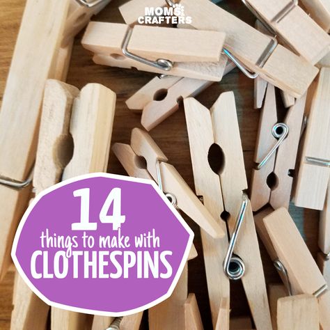 These 14 beautiful clothespin crafts are so easy to make - you'll find ideas for kids and for adults! There are a few clothespin puppets ideas, clothespin vehicles and many funcitonal DIY toys and projects. Recycled Crafts Kids Projects, Clothespin Art, Clothespin Crafts, Recycle Crafts Diy, Recycled Crafts Kids, Craft Projects For Adults, Inexpensive Crafts, Christmas Crafts For Adults, Diy Crafts For Adults