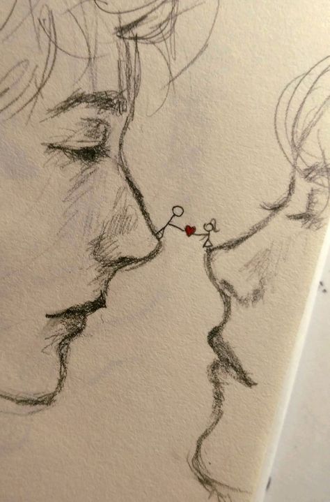 Two People About To Kiss Drawing, Some Cute Drawings, Drawing Ideas About Love, Love Sketch Ideas, Cute Drawings For Girlfriend, Couple Drawing Sketches, Drawing Class Ideas, Drawings Of Love, Drawings For Him