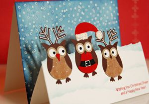 Fence Cards, Owl Christmas Card, Owl Punch Cards, Owl Craft, Punch Art Cards, Owl Christmas, Owl Punch, Owl Card, 3d Christmas