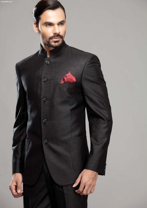 Simple & Sober Look Black Jodhpuri Suit Designer Wedding Suits For Men, Jodhpuri Suits For Men Wedding, Black Jodhpuri, Chinese Clothing For Men, Gents Suits, Grooms Outfit, Prince Suit, Gentleman Mode, Jodhpuri Suits For Men