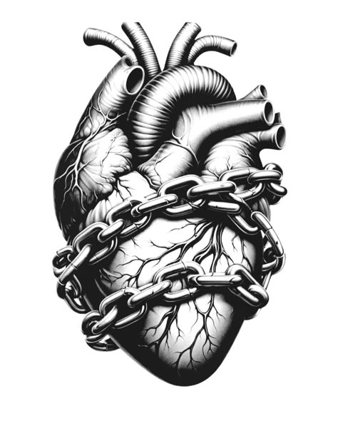 Mechanical Heart Drawing, Anatomical Heart Tattoos, Heart Tattoo Meaning, Human Heart Tattoo, Human Heart Art, Heart Flower Tattoo, Crowned Eagle, Heart Facts, Shirts With Words