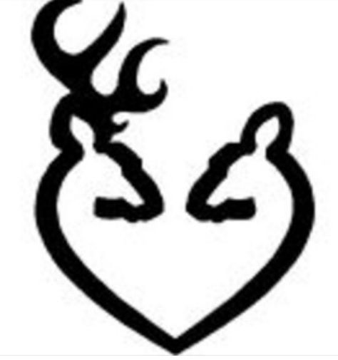 Buck and doe heart tattoo Browning Symbol, Hunting Decal, Baby Decals, Browning Tattoo, Deer Heads, Browning Deer, Pink Tattoo, Deer Tattoo, Buck And Doe