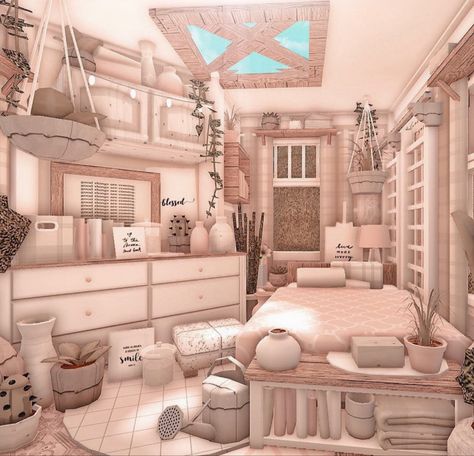 Blush Bedroom, Preppy House, Houses Bloxburg, Bloxburg House Ideas Layout, House Decorating Ideas Apartments, Small House Layout, Bedroom Ideas Aesthetic, Simple Bedroom Design, Tiny House Layout