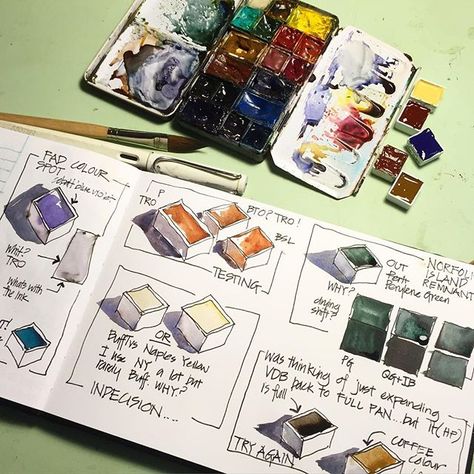 I made some changes to my palette. Read all about it on my blog! Sketch Kit, Liz Steel, Form Drawing, Sketchbook Project, Watercolor Art Journal, Making Changes, Watercolor Tips, Watercolor Journal, Sketchbook Art Journal