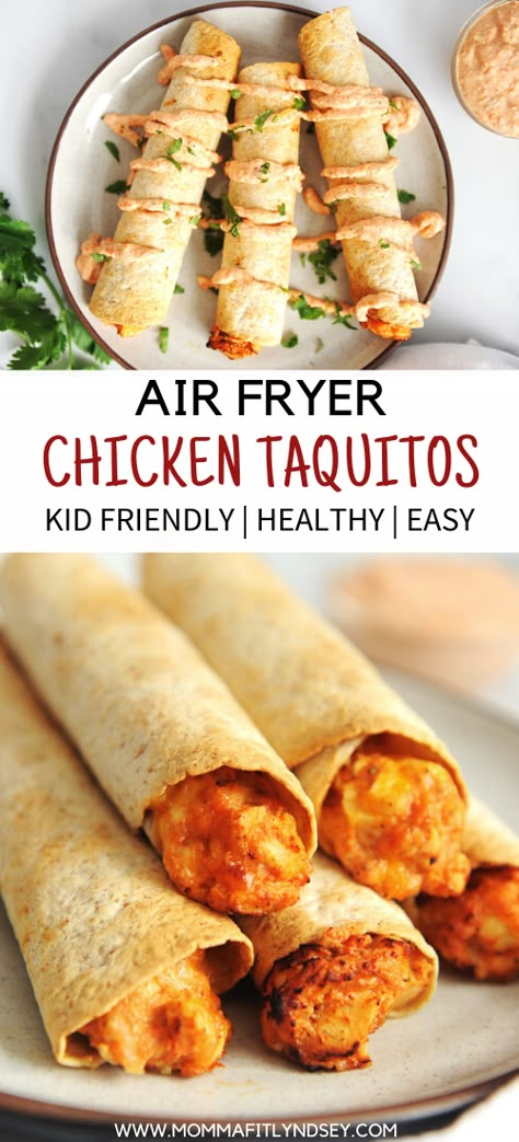 Ranch Greek Yogurt, Air Fryer Chicken Taquitos, Air Fryer Taquitos, Homemade Taquitos, Greek Yogurt Dip, Chicken Taquitos, Air Fry Recipes, Yogurt Dip, Hidden Veggies