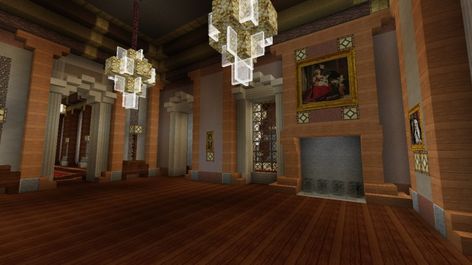 Lounge Minecraft Museum, Minecraft Palace, Interior Minecraft, Minecraft Statues, Minecraft City Buildings, The Palace Of Versailles, Minecraft Interior, Minecraft Interior Design, Minecraft Cottage