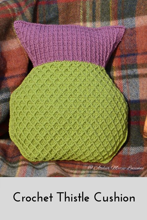 Thistle Crochet, Crochet Thistle, Crochet Thistle Pattern Free, Scottish Crochet, Thistle Pattern, Yarn Thread, Crochet Goodies, Crochet Cushions, Christmas Ornaments To Make