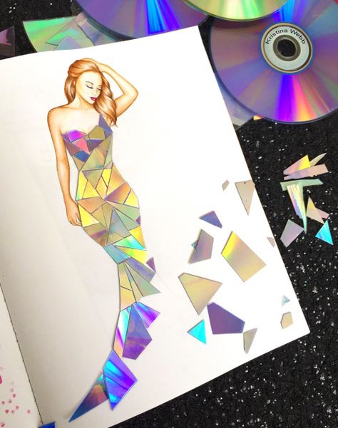 Cd Art, Fashion Illustration Sketches, Skylanders, Creative Artwork, Fashion Design Drawings, Dress Out, Cd Dvd, Art Journals, Art Drawings Sketches