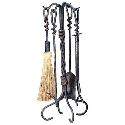 Uniflame Antique Rust Fireplace Tool Set | Hayneedle Luxurious Fireplace, Clean Fireplace, Iron Tools, Heater Cover, Fireplace Tool Set, Stove Accessories, Fireplace Hearth, Fireplace Tools, Fire Glass