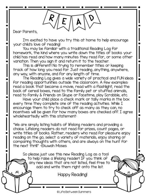 Take Home Reading Bags First Grade, September Reading Log, Home Reading Log, September Reading, Reading Homework, Tracking Reading, Notes To Parents, Third Grade Reading, 2nd Grade Ela