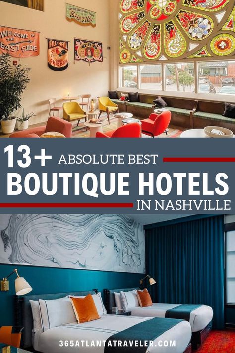 Looking for a unique place to stay in Nashville? One of the best ways to immerse yourself in the city’s charm and culture is by staying at one of the beautiful boutique hotels in Nashville. These spots are brimming with personality and offer a memorable experience. Here are 13+ of our absolute favorites! Nashville Hotels Downtown, Best Nashville Hotels, Top Family Vacations, Nashville Downtown, Nashville Hotels, Weekend In Nashville, Nashville Vacation, Romantic Hotel, Tennessee Vacation