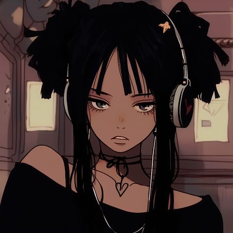 Anime girl, anime girl icon, Aesthetic icon, Aesthetic girl icon, 8k, 4k, high quality icon, gothic girl icon, 90s anime, retro anime Da Hood, Anime Artist, Black Cartoon Characters, Love French, Black Anime, Black Anime Characters, Quality Logo, Black Cartoon, Black Love Art