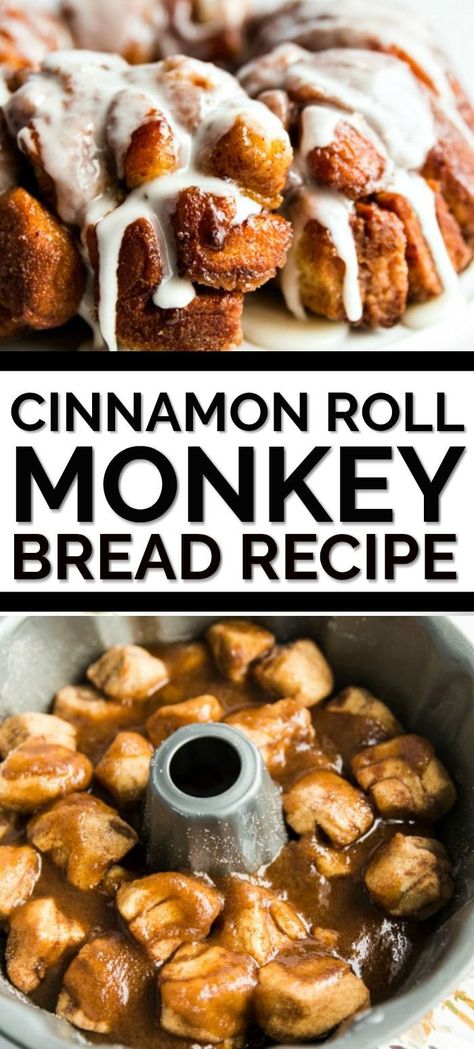 Cinnamon Roll Bundt Cake Monkey Bread, Monkey Bread In A Bundt Pan, Monkey Bread Bundt Cake, Breakfast In Bundt Pan, Bundt Cinnamon Rolls, Mo Key Bread Recipe, Easy Breakfast Sweet Ideas, Monkey Bread Bundt Pan, Recipes For Cinnamon Rolls In A Can