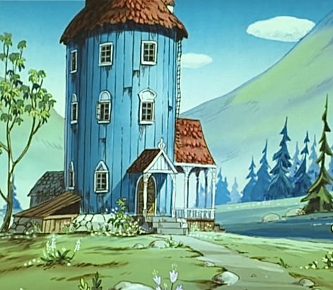 Moomin House, Surf Coffee, Moomin Shop, Moomin Valley, Tove Jansson, Historical Architecture, Blue House, Pottery Painting, Pictures To Paint