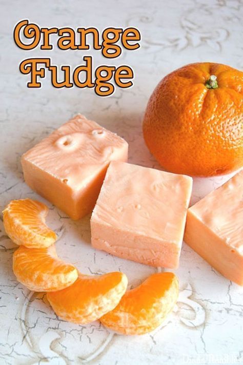 Orange Fudge Recipes, Easter Fudge, Orange Fudge, Homemade Fudge Recipes, Microwave Fudge, Coconut Dessert, Fudge Recipes Easy, Brownie Desserts, Homemade Fudge