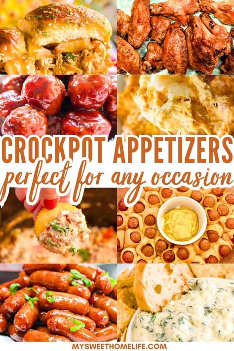 Effortless entertaining is just a crockpot away! Discover these 25 favorite appetizer recipes perfect for any occasion. Mini Crockpot Appetizer Recipes, Appetizer Recipes Birthday, Host Snack Ideas, Easy Fresh Appetizers, Hot Crockpot Appetizers, Easy Crockpot Recipes Appetizers, Appetizer Recipes Tailgate, Easy Tailgate Meals, Popular Finger Foods