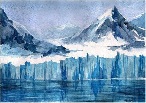 Alaska Painting, Fruit Art Drawings, Baby Animal Drawings, Watercolor Art Landscape, Graphic Novel Art, Oil Pastel Art, Watercolor Landscape Paintings, Watercolour Tutorials, Painting Class