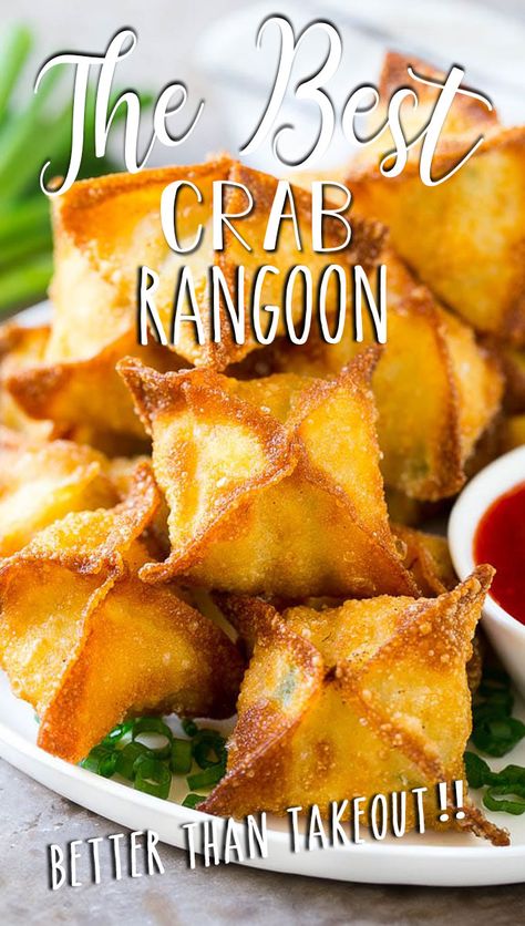 Homemade Crab Rangoon, Rangoon Recipe, Crab Rangoon Recipe, Cream Cheese Wontons, Crispy Wonton, Wonton Recipes, Crab Rangoon, Best Appetizer Recipes, Crab Recipes