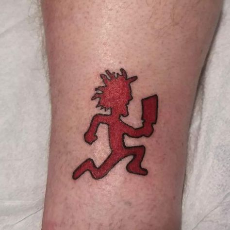 Hatchet Man Tattoos, Hatchetman Tattoo, Caution Tattoo, Juggalo Tattoos, Falling In Reverse Tattoos, Icp Tattoos, Silly Tattoos, Hatchet Man, Funky Tattoos