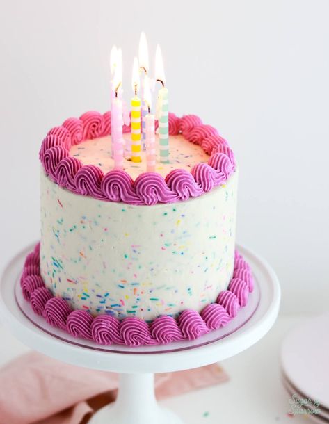 Funfetti Buttercream Recipe - Sugar & Sparrow Funfetti Cake, Sprinkle Cake, Buttercream Recipe, Easy Cake Decorating, Pretty Birthday Cakes, Cute Birthday Cakes, Cake Icing, Buttercream Cake, Pretty Cakes