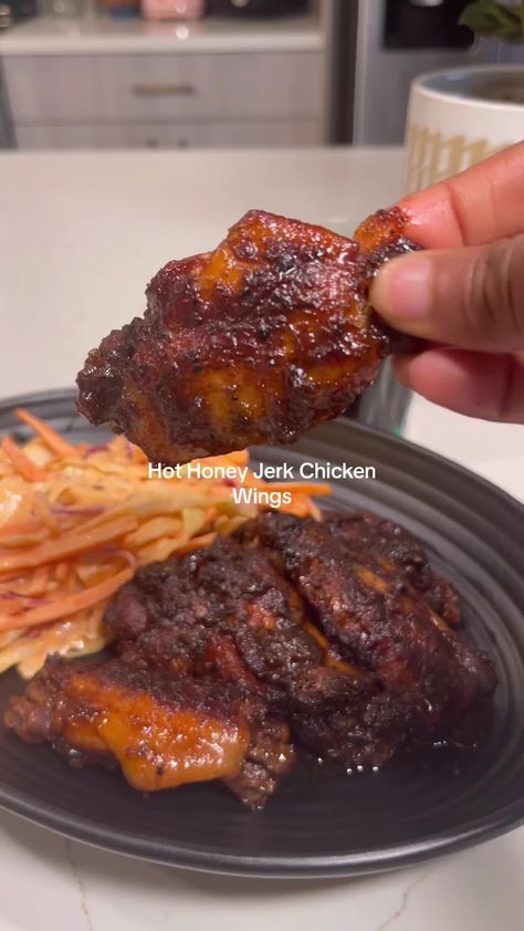 Hot honey jerk chicken wings Honey Jerk Chicken, Jerk Chicken Wings Recipe, Jerk Chicken Wings, Chicken Wings Recipe, Wings Recipe, Hot Honey, Jerk Chicken, Chicken Wings, Honey