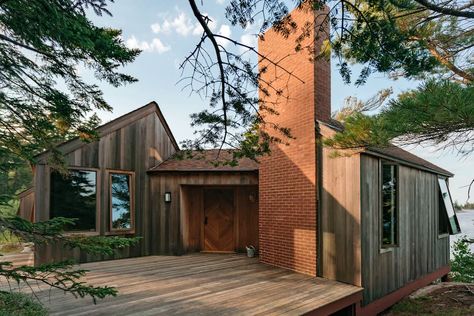 A Maine Couple Find Their Passion for Design in an Island Cabin Renovation - Dwell Vinalhaven Maine, Maine Cabin, Norwegian Home, Coastal Cabin, Cabin Renovation, Dwell Magazine, Cabin Exterior, Piece By Piece, Australian Architecture