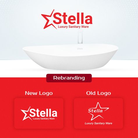 Stella logo, Sanitary Ware Brand Logo, Rebranding, Stella Logo, Brand Guideline Rebranding Logo, Stella Logo, Logo Redesign, Sanitary Ware, Old Logo, Color Palate, Brand Guidelines, Freelancing Jobs, Brand Names