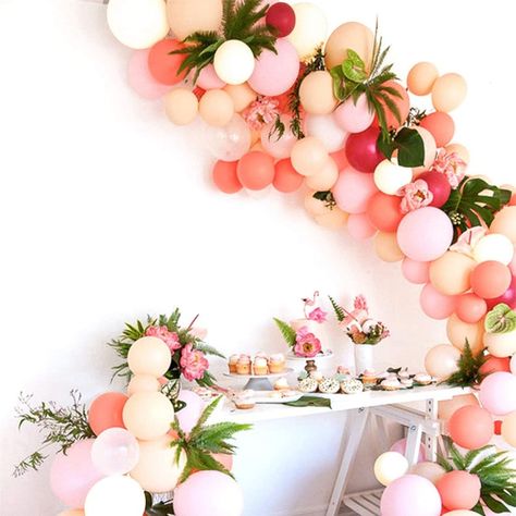 Blush Pink Balloons, Balloon Decorations Graduation, Pink Balloon Garland, Baby Shower Balloon Arch, Champagne Balloons, Blush Pink Baby Shower, Blush Wedding Decor, Blush Balloons, Deco Ballon