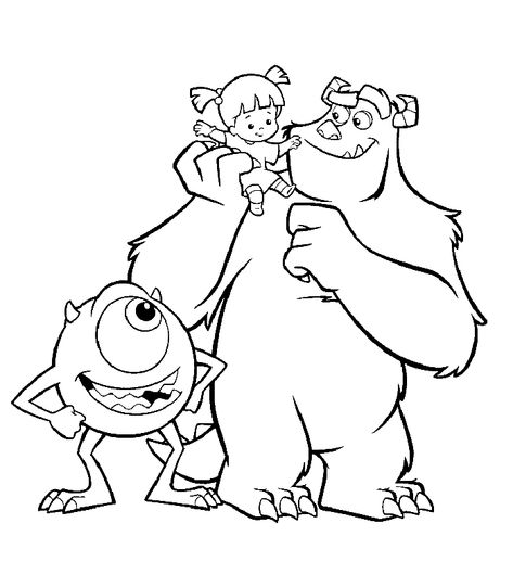 Monsters Inc Coloring Pages Monsters Coloring Pages, Mike And Sulley, Monster Coloring Pages, Disney Monsters, Monsters University, Paddington Bear, Disney Colors, Cartoon Coloring Pages, Disney Coloring Pages