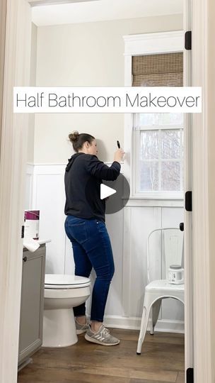 31K views · 1.6K reactions | Throwback Thursday to the first board and batten wall I ever installed

I gave our half bathroom a makeover by adding board and batten and painting. We also installed new lighting, a mirror, and countertop and this space completely transformed! 

I’m always amazed at the power of cosmetic updates! 

#boardandbatten #wallmoulding #accentwall #halfbath #bathroomrenovation #bathroominspiration #bathroommakeover #beforeandafterhomeedition #moulding #bathroomupdate #quartzcountertops #neutralhome #homeinspo #diy #diyprojects #simplediy #powertools #powertoolsarefun #nailgun #homeimprovements #bathroomdesign #bathroomreno 

Accent wall, diy project, board and batten, bathroom makeover, neutral home, before and after, cosmetic updates 

Do you have board and batten mo Batten Board In Bathroom, Taupe Board And Batten Bathroom, Two Toned Bathroom Walls, Magnolia Bathroom Ideas, Board And Batten In Bathroom, Board And Batten Half Bath, Adding Board And Batten, Board And Batten Bathroom, Batten Bathroom