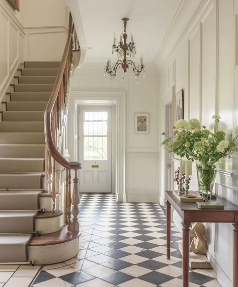 Victorian Homes Aesthetic, Foyer Design Ideas, Small Staircase, Victorian Hallway, Vintage Console, Vintage Console Table, Traditional Staircase, English Decor, Hallway Designs