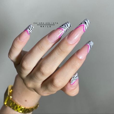 Unghie zebrate unghie a ballerina unghie LUNGHE nails idea nails ispiration Ballerina Nails, Nails Inspo, Nail Inspo, Manicure, Nail Art, Pasta, Nails, Beauty, Art