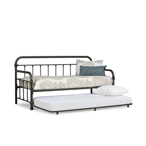 Bedroom Redecorating Ideas, Johanna Gaines, Dark Bronze Metal, Kids Daybed, Bedroom Redecorating, Twin Daybed With Trundle, Metal Daybed, Twin Daybed, Redecorating Ideas